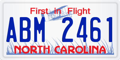 NC license plate ABM2461