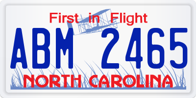 NC license plate ABM2465