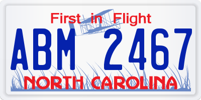 NC license plate ABM2467