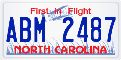 NC license plate ABM2487