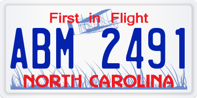 NC license plate ABM2491