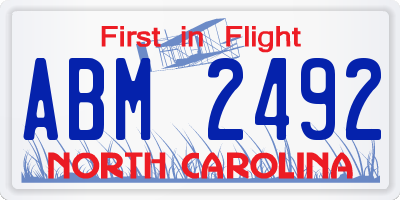 NC license plate ABM2492