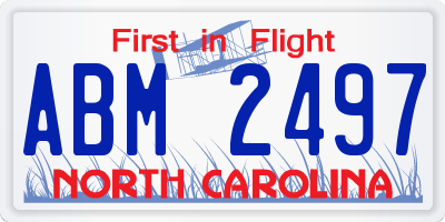 NC license plate ABM2497