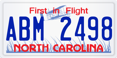 NC license plate ABM2498