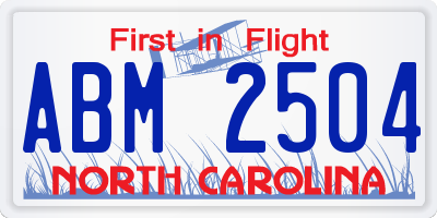 NC license plate ABM2504
