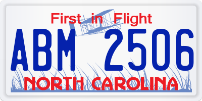 NC license plate ABM2506