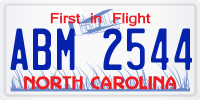 NC license plate ABM2544