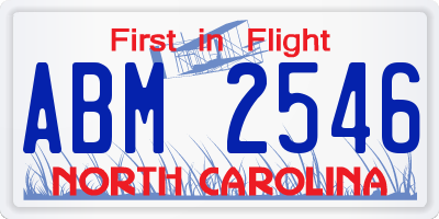 NC license plate ABM2546