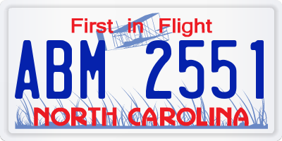 NC license plate ABM2551