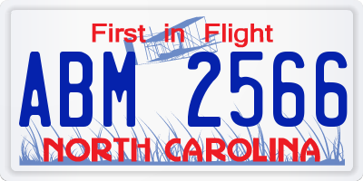 NC license plate ABM2566
