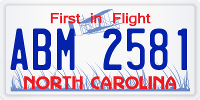 NC license plate ABM2581