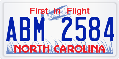 NC license plate ABM2584
