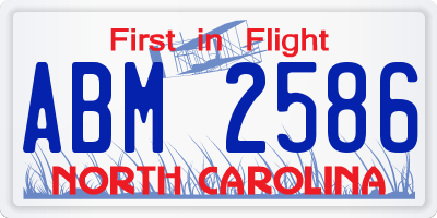 NC license plate ABM2586