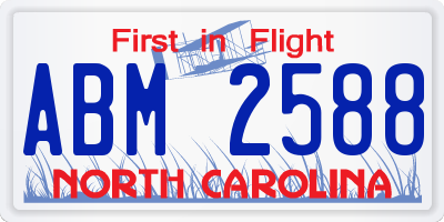 NC license plate ABM2588