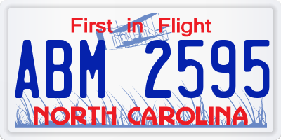 NC license plate ABM2595