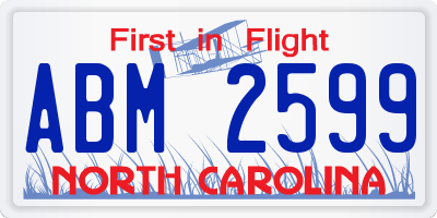 NC license plate ABM2599