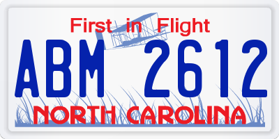 NC license plate ABM2612