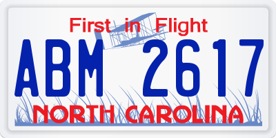 NC license plate ABM2617