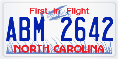 NC license plate ABM2642