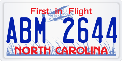 NC license plate ABM2644