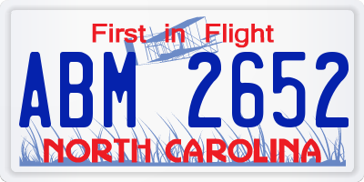 NC license plate ABM2652