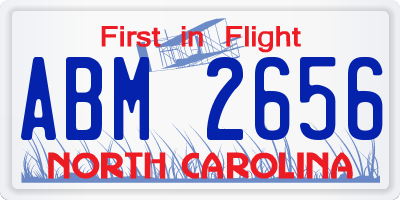 NC license plate ABM2656