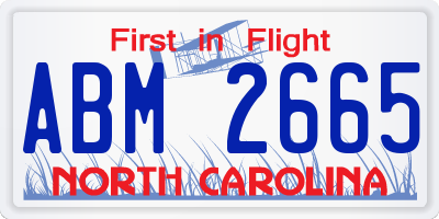 NC license plate ABM2665