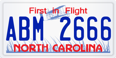 NC license plate ABM2666