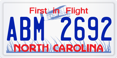 NC license plate ABM2692