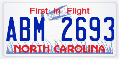 NC license plate ABM2693