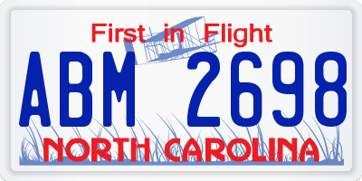 NC license plate ABM2698