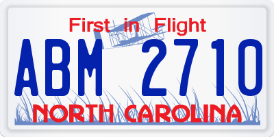 NC license plate ABM2710
