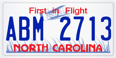 NC license plate ABM2713