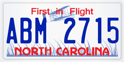 NC license plate ABM2715