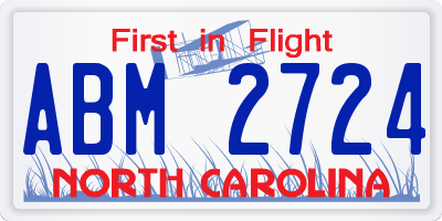 NC license plate ABM2724