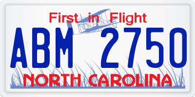 NC license plate ABM2750