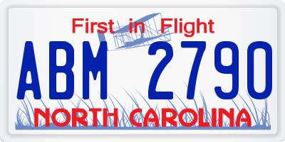 NC license plate ABM2790