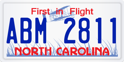 NC license plate ABM2811