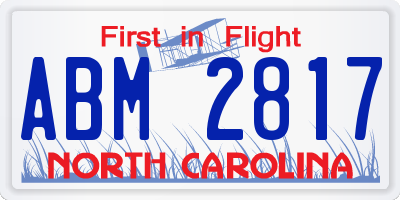 NC license plate ABM2817