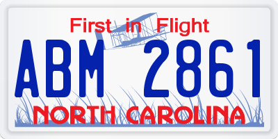 NC license plate ABM2861