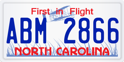 NC license plate ABM2866