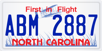 NC license plate ABM2887
