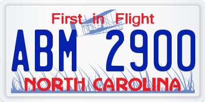 NC license plate ABM2900