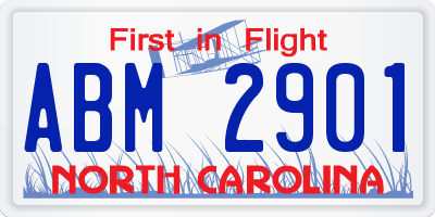 NC license plate ABM2901