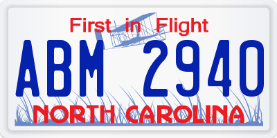 NC license plate ABM2940