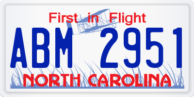 NC license plate ABM2951