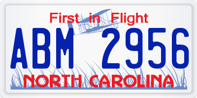 NC license plate ABM2956