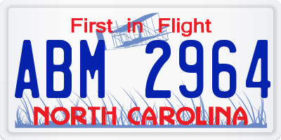 NC license plate ABM2964