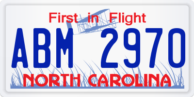 NC license plate ABM2970