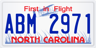 NC license plate ABM2971